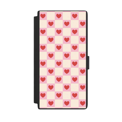 Samsung Galaxy S24 Ultra NIVOflip Cœurs à Carreaux Roses Saint-Valentin