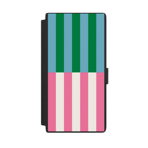 Samsung Galaxy S24 Ultra NIVOflip Streifenmuster Grün Rosa