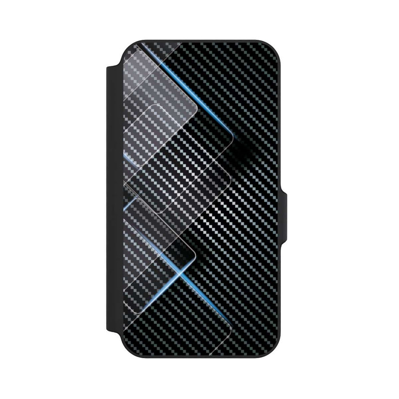 Galaxy S23 FE NIVOflip Blaue Linien auf Karbon