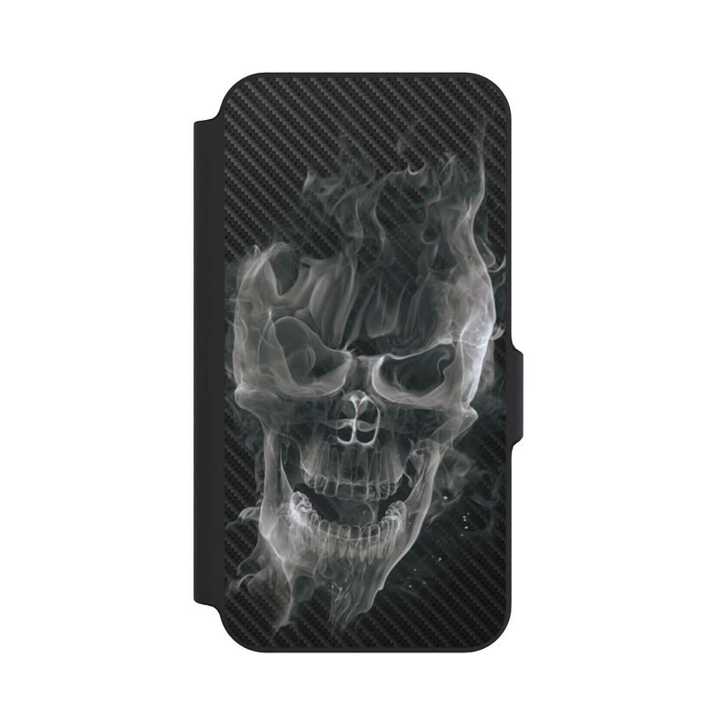 Galaxy S23 FE NIVOflip rauchender Totenkopf Carbon