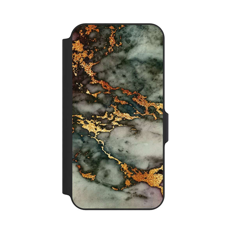Galaxy S23 FE NIVOflip Grauer und goldener Marmor Look