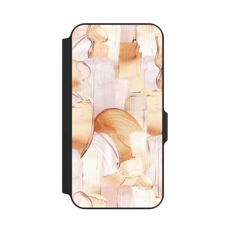 Galaxy S23 FE NIVOflip Weiß/Gold Pinsel Muster