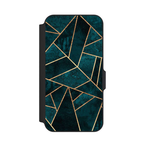 Samsung Galaxy S23 FE NIVOflip Tief Blaugrün Stein Gold Druck