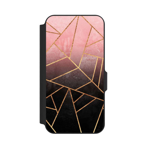 Samsung Galaxy S23 FE NIVOflip Imprimé Pierre Or Rose Et Noir