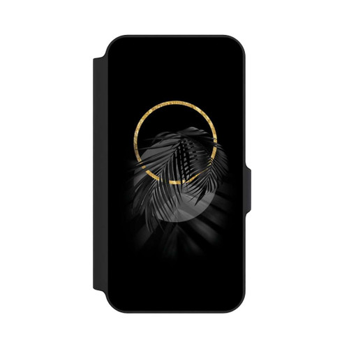 Samsung Galaxy S23 FE NIVOflip tropische Blätter schwarz