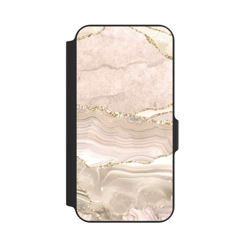 Samsung Galaxy S23 FE NIVOflip Marmor rosa-goldene Streifen