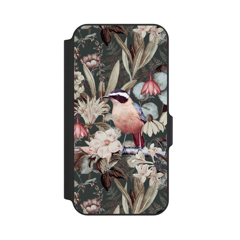 Galaxy S23 FE NIVOflip Orange Bird in Vintage Flower Pattern