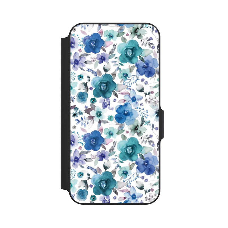 Galaxy S23 FE NIVOflip Bouquets de fleurs d'hiver bleu