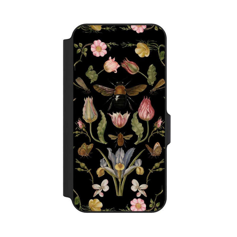 Galaxy S23 FE NIVOflip Wildblumen und Biene Schwarz
