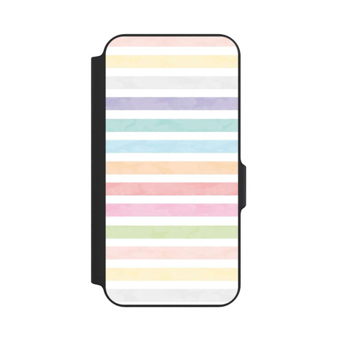 Samsung Galaxy S23 FE NIVOflip Rayures colorées arc-en-ciel