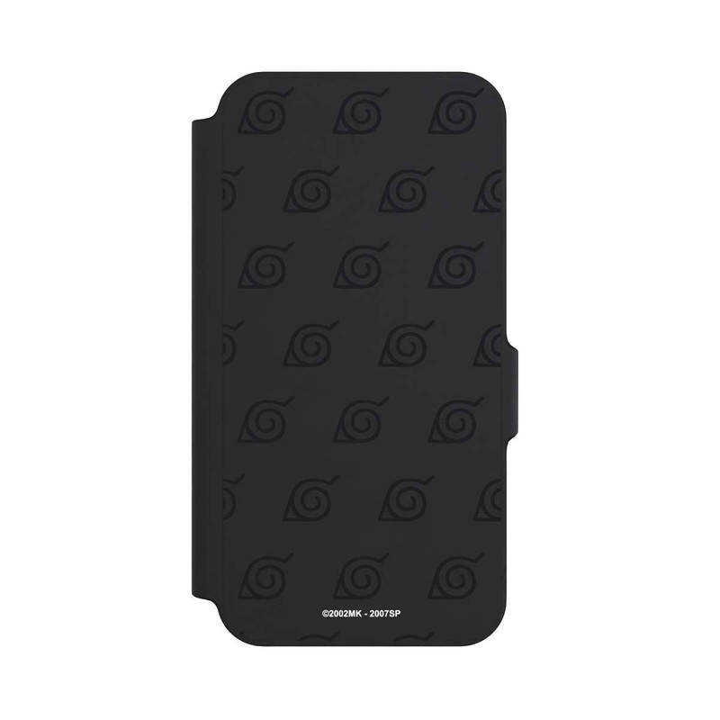 Galaxy S23 FE NIVOflip Schwarzes Konoha-Muster Transparent