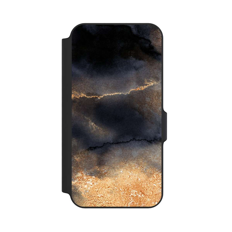Galaxy S23 FE NIVOflip Schwarzer Marmor Goldstaub Look