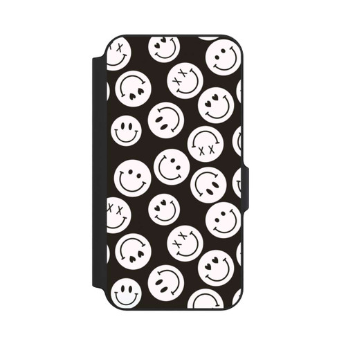 Samsung Galaxy S23 FE NIVOflip Smiles Emotes Pattern Black And White