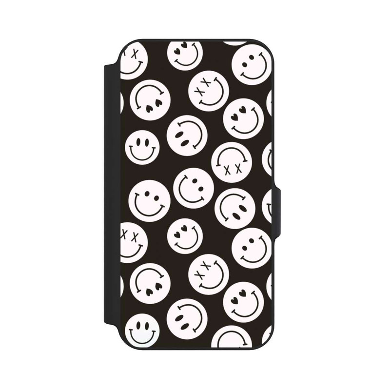 Galaxy S23 FE NIVOflip Smiles Emotes Pattern Black And White