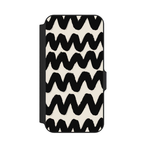 Samsung Galaxy S23 FE NIVOflip Schwarzes Wellenmuster