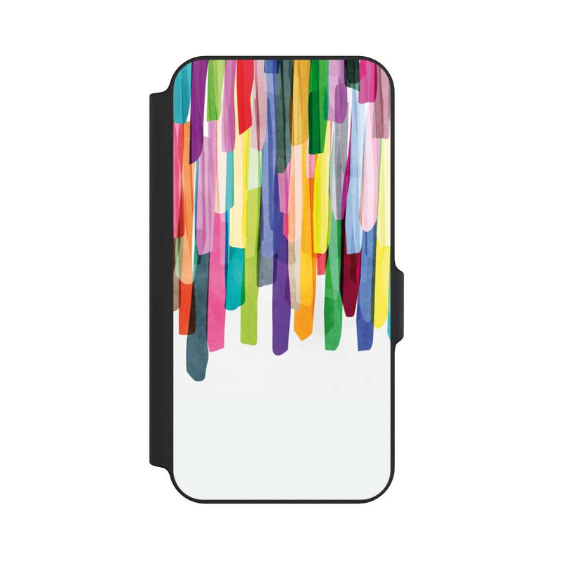 Galaxy S23 FE NIVOflip Bunte Streifen Weißer Hintergrund