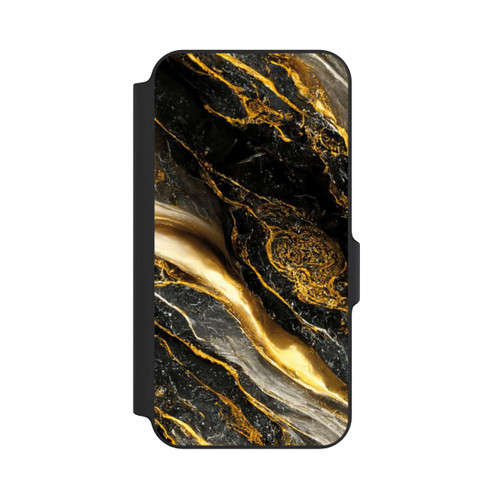 Samsung Galaxy S23 FE NIVOflip Couches d'impression en marbre noir et or