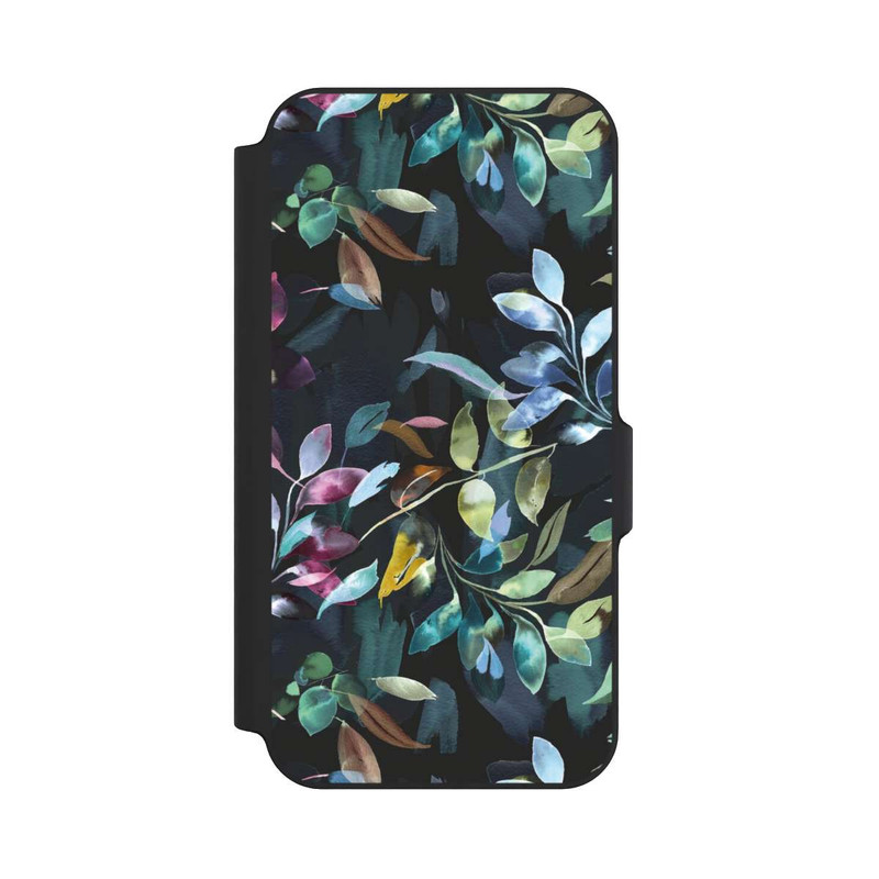 Galaxy S23 FE NIVOflip Watercolor Mystic Leaves Black