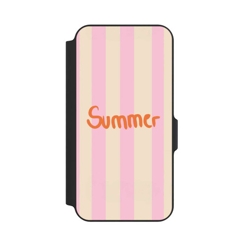 Samsung Galaxy S23 FE NIVOflip Summer- Rosa und Orange Streifen Hintergrund