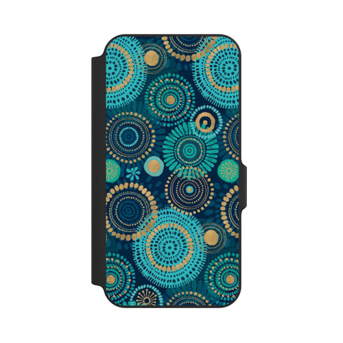 Samsung Galaxy S23 FE NIVOflip Blockprint India Teal Gold