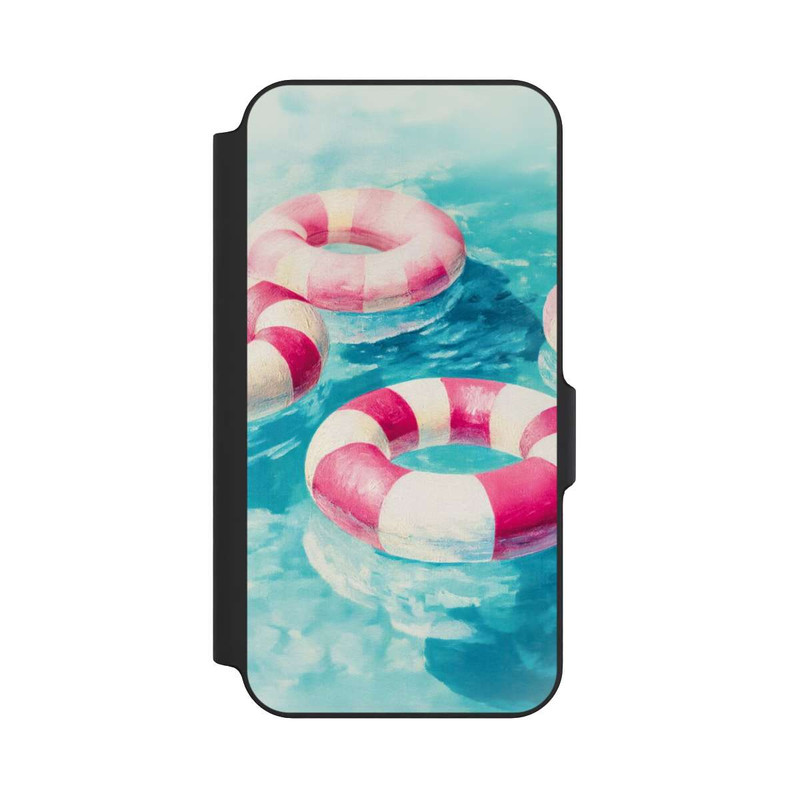 Galaxy S23 FE NIVOflip Gestreifte Schwimmringe im Pool
