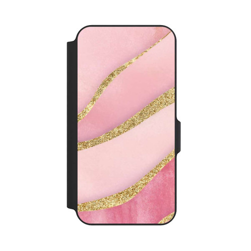 Samsung Galaxy S23 FE NIVOflip Pink Marble Goldprint Stripes
