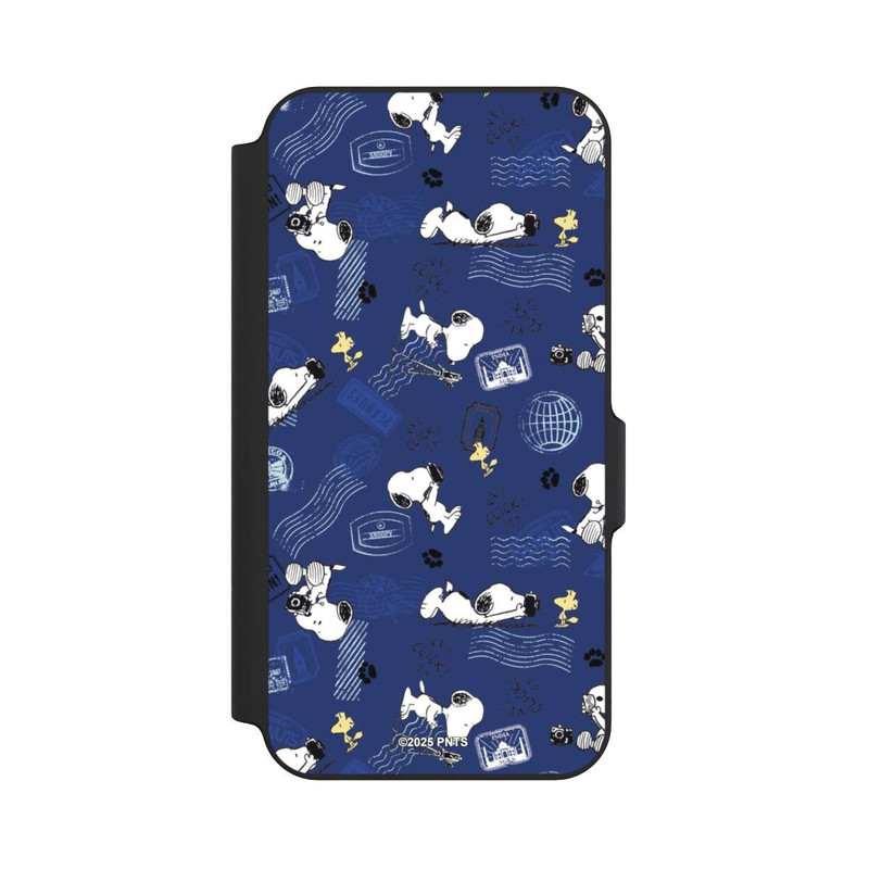 Galaxy S23 FE NIVOflip Peanuts Travel Stamps Pattern Blue