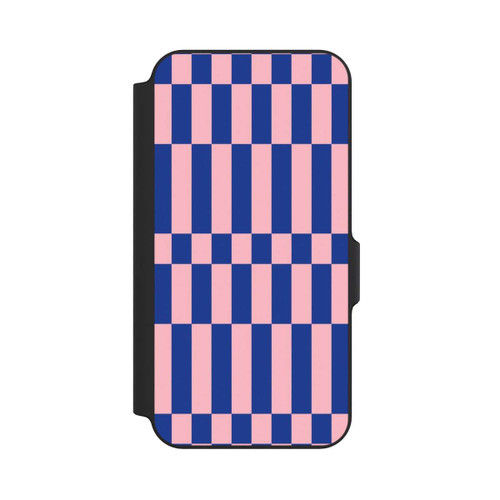 Samsung Galaxy S23 FE NIVOflip Checked Abstract Bold Electric Blue and Pink Color Block