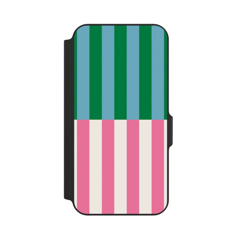 Galaxy S23 FE NIVOflip Motif Rayé Vert Rose