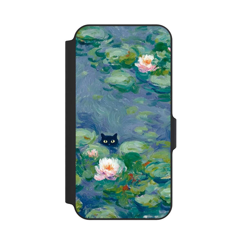Galaxy S23 FE NIVOflip Katze im Teich Monet Gemälde Impressionismus
