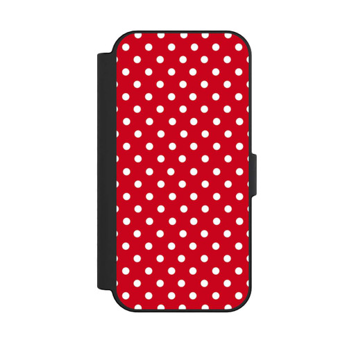 Apple iPhone 16 NIVOflip Polka Dots Dunkelrot und Weiß