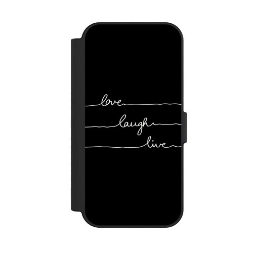 Apple iPhone 16 NIVOflip Love Laugh Live weiß/schwarz