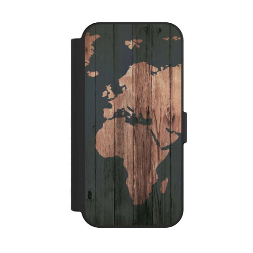 Apple iPhone 16 NIVOflip Wooden World Map