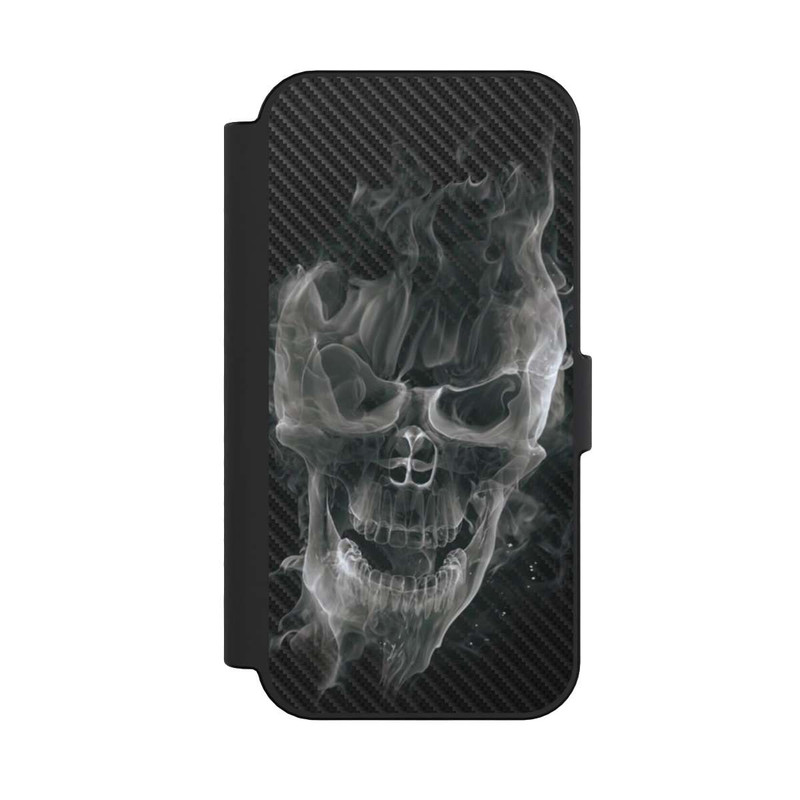 iPhone 16 NIVOflip rauchender Totenkopf Carbon
