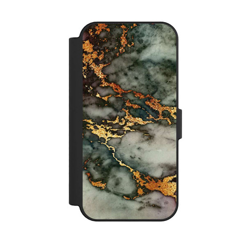 Apple iPhone 16 NIVOflip Grauer und goldener Marmor Look