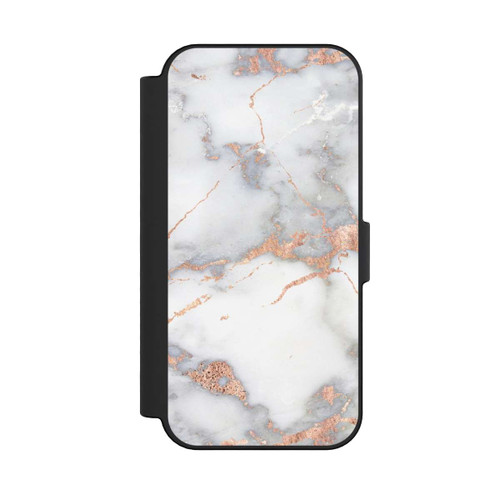 Apple iPhone 16 NIVOflip Marbre Blanc et Doré