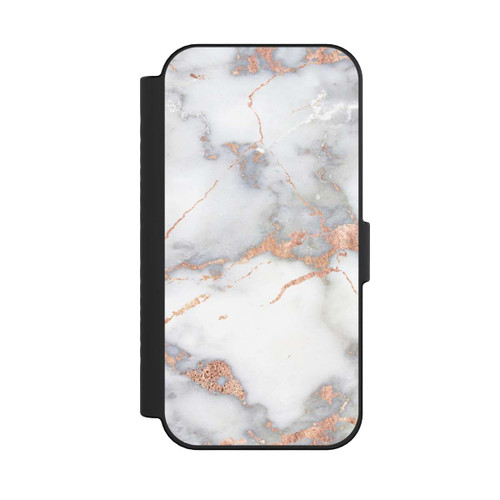 Apple iPhone 16 NIVOflip White and Golden Marble Look