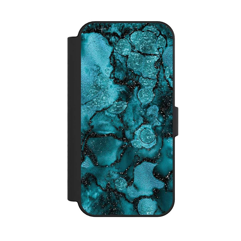 iPhone 16 NIVOflip  Blauer Glitzerlook
