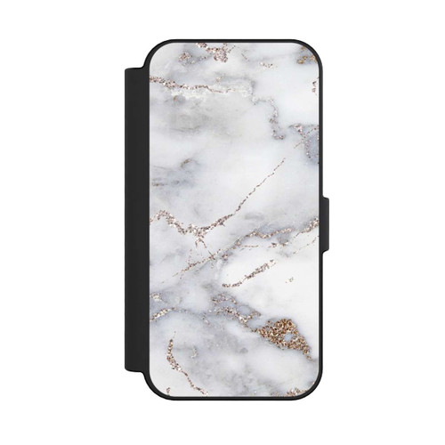 Apple iPhone 16 NIVOflip Silberglitzer Marmorlook