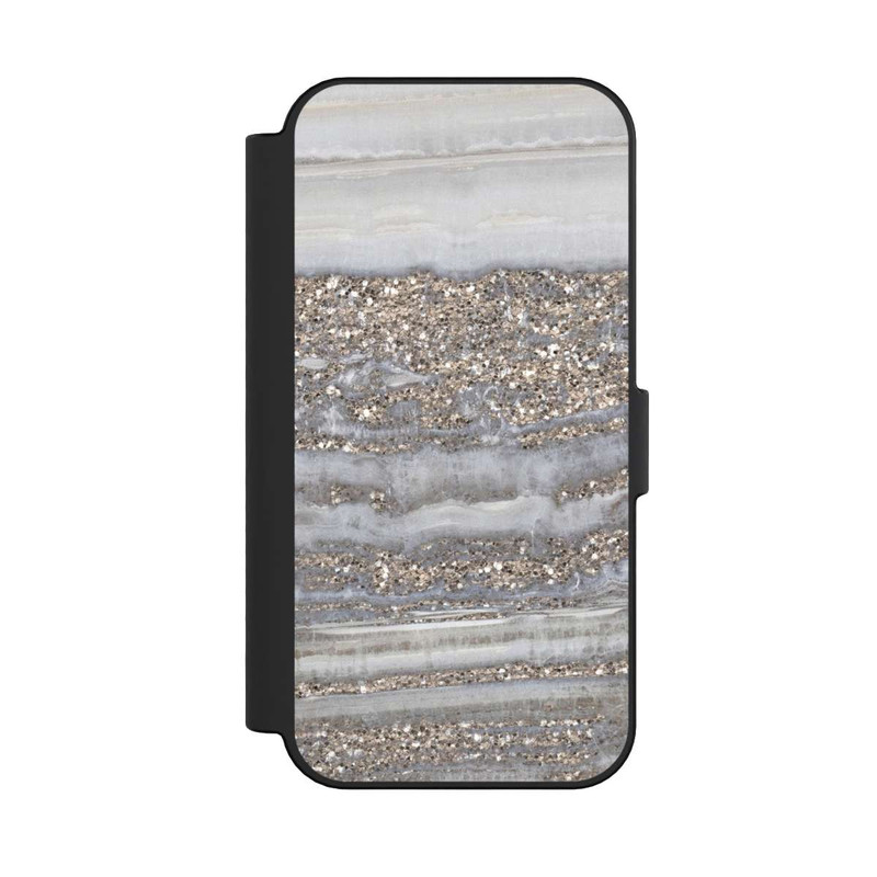 iPhone 16 NIVOflip White Glitter Marble Look