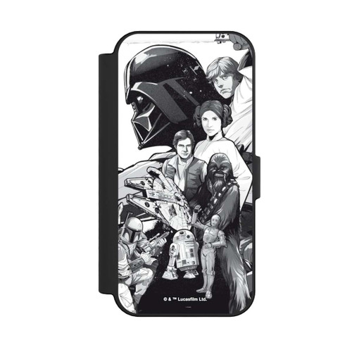 Apple iPhone 16 NIVOflip StarWars Charaktere - Schwarz-Weiß