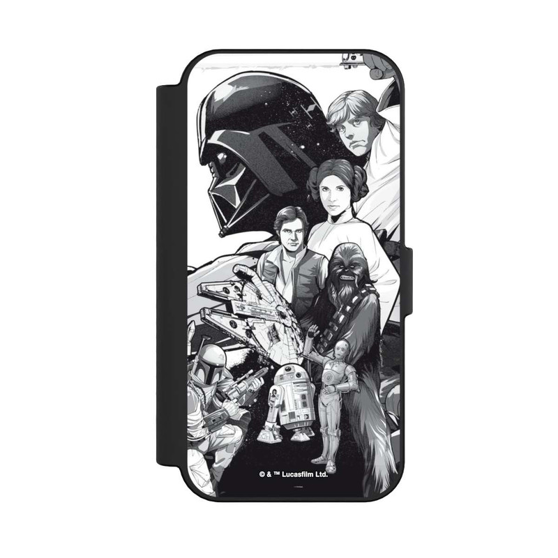 iPhone 16 NIVOflip StarWars Charaktere - Schwarz-Weiß