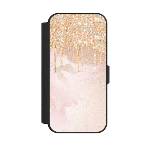 Apple iPhone 16 NIVOflip  Roségoldener Glitzer Tropfen Look