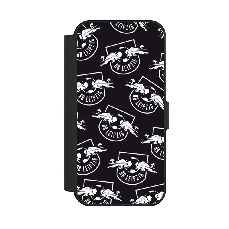 iPhone 16 NIVOflip Logos RB Leipzig Weiß auf Schwarz