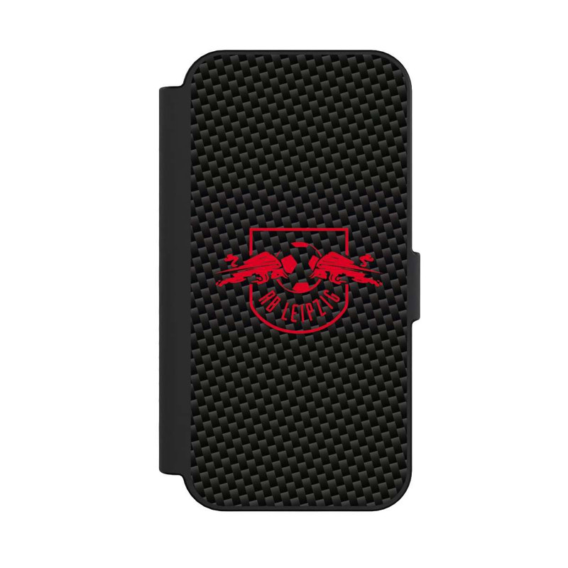 iPhone 16 NIVOflip Rotes RB Leipzig Logo auf Carbonoptik