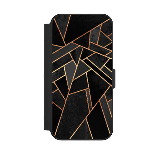 Apple iPhone 16 NIVOflip Schwarze Nacht Gold Druck