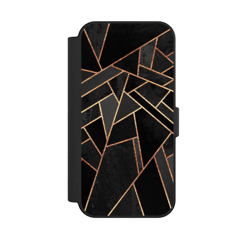 iPhone 16 NIVOflip Schwarze Nacht Gold Druck
