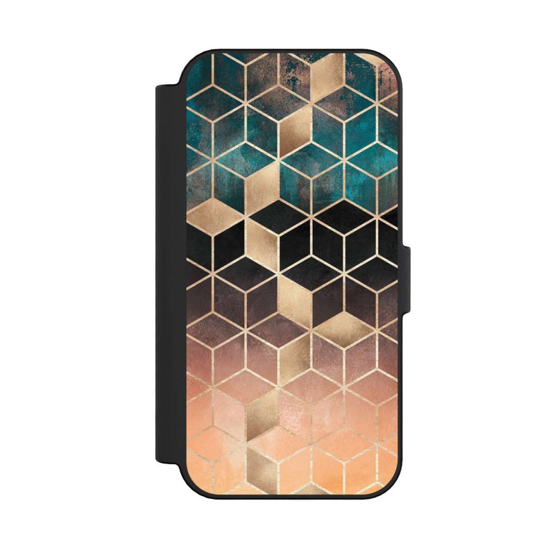 iPhone 16 NIVOflip Ombre Traum Würfel Gold Druck