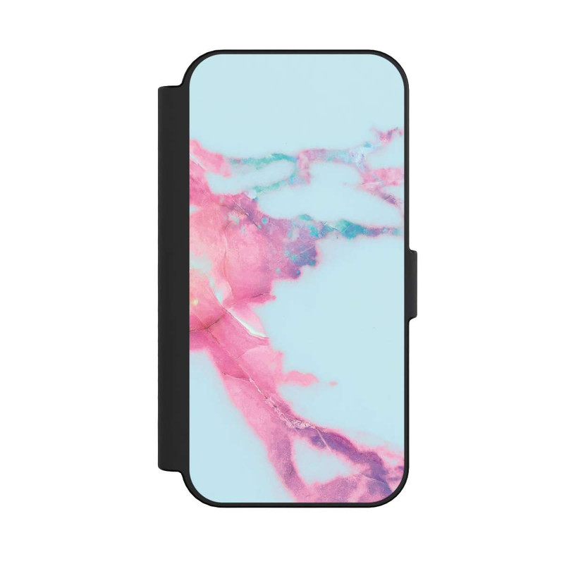 iPhone 16 NIVOflip Hellblauer schillernder Adermarmor