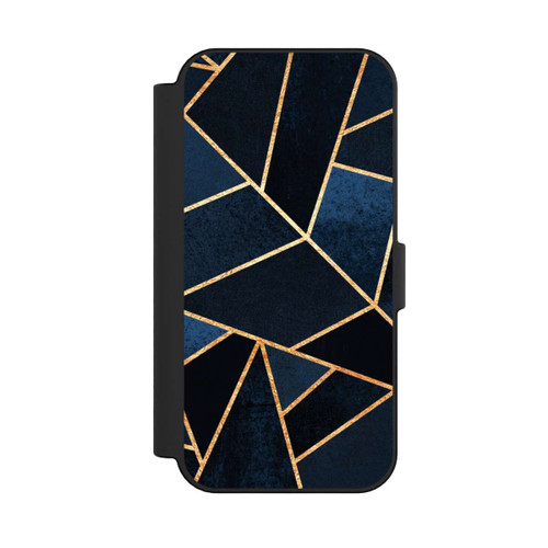 Apple iPhone 16 NIVOflip Navy Stein Golddruck